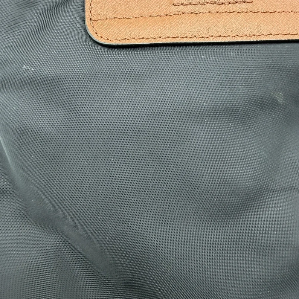 Tory Burch Penn Black Nylon Leather Crossbody With Logo Tag Gold Tone Hardware